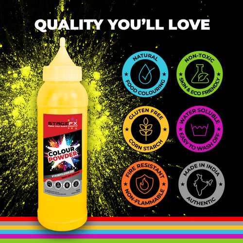 Holi Colour Powder 25 x 500g Bottles Bulk Box - Rainbow Mix