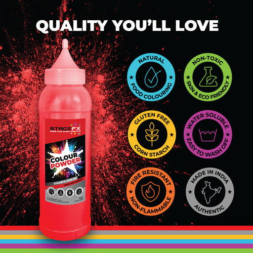 Holi Colour Powder 25 x 500g Bottles Bulk Box - Rainbow Mix