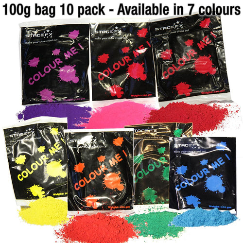 Colour Powder / Holi Powder 100g bag 10 pack (10 individual bags)